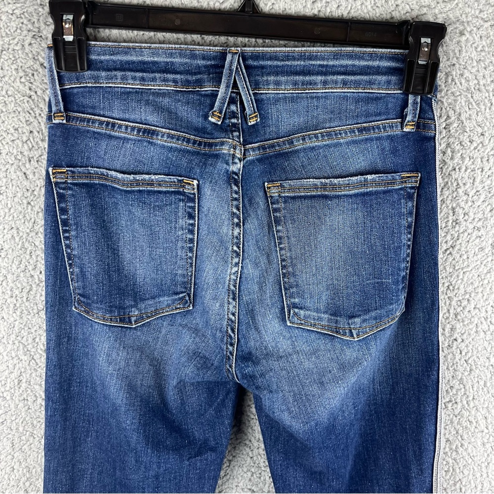 Good American Size 2/26 Raw Hem‎ Good Legs Athletic Side Stripe Skinny Jeans - Picture 11 of 15